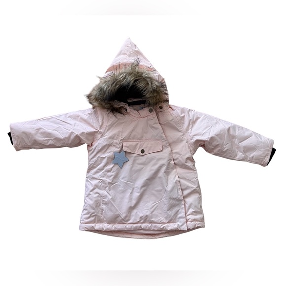 NWT. Mini A Ture Kids Wang Faux Fur Jacket, Evening Rose, Size 3y - Picture 4 of 8